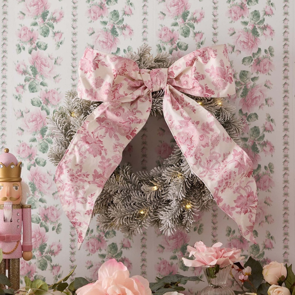 LoveShackFancy x PotteryBarn Holiday Pink Wreath NEW Sold Out